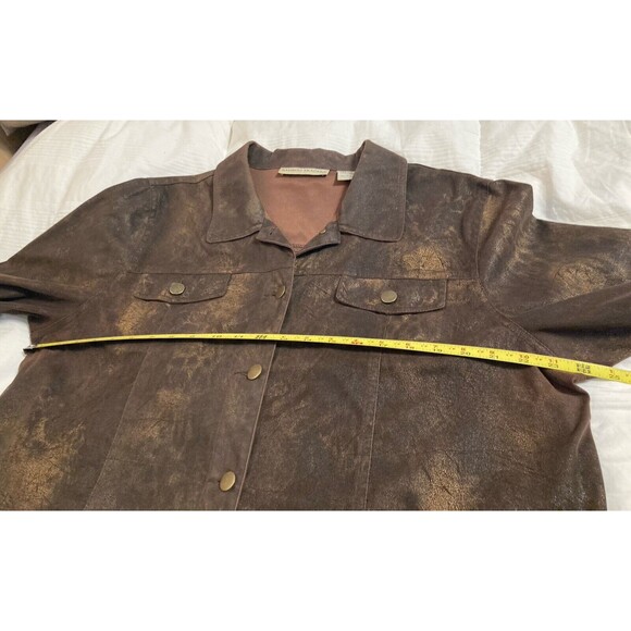 BAMBOO TRADERS Womens Brown Gold Coat Jacket 1X - Picture 7 of 14